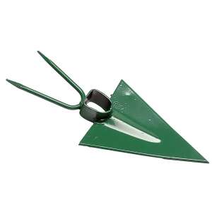 Zöld kultivátor háromszög alakú pengével és villás nyéllel - Kézi kerti szerszám