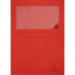 Pólyás iratgyűjtő Exacompta A/4 120g piros ablakos 77000414 