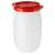 30 liter plastic barrel with red lid