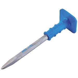 JUCO 400mm chisel with blue handle and protective palm rest - Hand tool