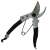 Silver pruning shears with black handles