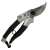 Silver pruning shears with black handles
