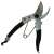 Silver pruning shears with black handles