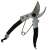Silver pruning shears with black handles