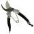 Silver pruning shears with black handles