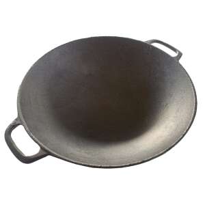 Liatinová wok panvica s dvoma rukoväťami, 32 cm - Liatinové hrnce