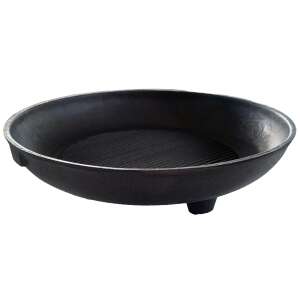 Cast iron pot with three legs, black, round, for cooking on stovetop, oven, and open fire - Grilling & Outdoor Cooking