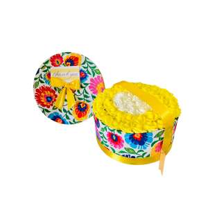 Bíborka díszdoboz sárga rózsákkal és magyar népi mintával - Ajándék ötlet Valentin-napra