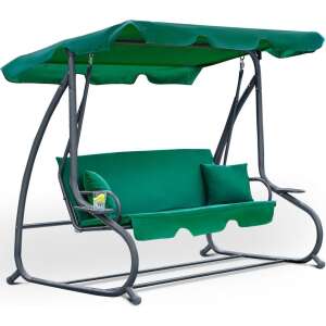 Funfit Garden Deluxe 3-Sitzer-Hängematte mit Baldachin, grün - Garten