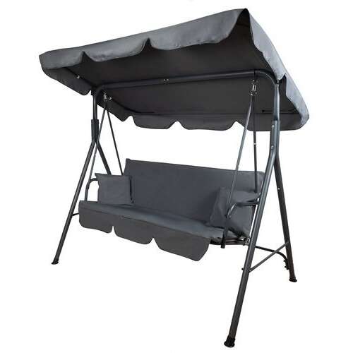 Malatec three-person garden swing with cushions #grey