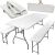 Malatec Klappbarer Gartentisch und Bank Set, tragbare Picknickmöbel