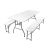 Malatec Premium White Folding Garden Table with Benches Set