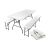 Malatec Premium White Folding Garden Table and Benches Set - Folded and Unfolded View