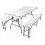 A Malatec Prémium összecsukható kerti asztal 2 sörpaddal, 180cm, fehér méretei