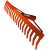Orange metal rake with 18 tines