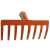 Orange garden rake with a short handle
