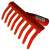 Orange garden rake with a short handle