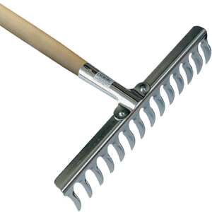 14 fogú gyeplazító gereblye fa nyéllel - Gereblye