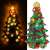 Illuminated LED Christmas tree window decoration, on and off