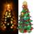 Illuminated LED Christmas tree window decoration, on and off
