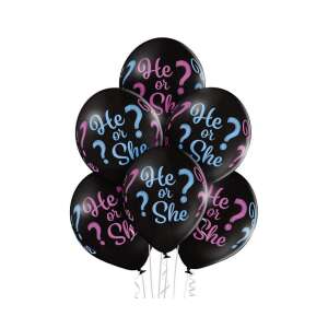 Балони за разкриване на пола He or She, 6 броя - Реквизит за партита