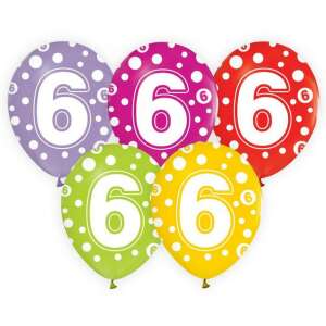 Happy Birthday 6 Luftballons, 30 cm, bunte Partydekorationen - Luftballons