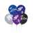 5 pack of 12 inch (30 cm) space themed latex balloons, featuring rockets, astronauts, planets, and stars