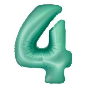 Mint green number 4 foil balloon, 30 inches - Amscan Balloon