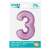 Smart brand, lavender number 3 foil balloon, 30 inches