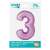 Smart brand, lavender number 3 foil balloon, 30 inches