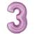 Lavender number 3 foil balloon, 30 inches