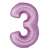 Lavender number 3 foil balloon, 30 inches