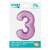 Smart brand, lavender number 3 foil balloon, 30 inches