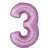 Lavender number 3 foil balloon, 30 inches