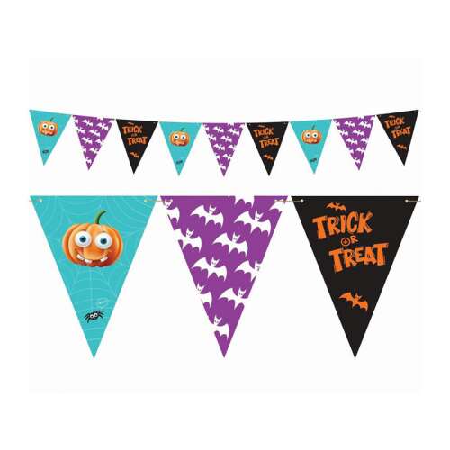 Halloween Boo Flaggenkette, 250 cm lang, mit Kürbis-, Fledermaus- und Trick or Treat-Designs
