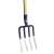 4-prong digging fork with wooden handle