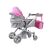 2 az 1-ben játék babakocsi, megfordítható ülő- és fekvőrésszel, táskával szürke-rózsaszín színben 45 x 37 x 14 cm 119993131