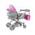 2 az 1-ben babakocsi, megfordítható ülő- és fekvőrésszel, táskával szürke-rózsaszín színben