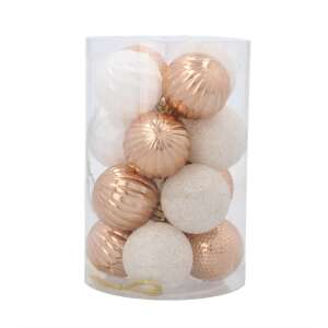Beautiful 16-piece Christmas Ornament Set – white/gold 4cm 77098480 - Christmas tree ornament