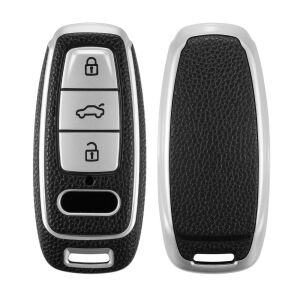 Audi Car Key Cover - 3 Buttons, Silicone, Silver, 54024.01 131473983 - Kwmobile