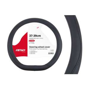 Pokrowiec na kierownicę Amio, czarny, kształt D, 37-39cm, SWC-22-M - AMiO