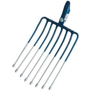 8-prong potato fork, MUTA, blue handle, gardening tool - Garden Tool & Machine