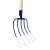 5-prong forged garden fork with wooden handle