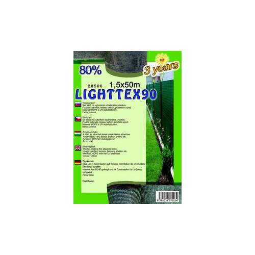 Árnyékoló háló Lighttex 1.5x50m zöld 80% 28506