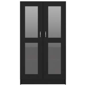 vidaXL fekete vitrinszekrény üvegajtókkal, elölnézet - Vitrin