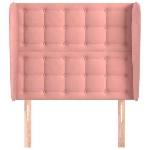 vidaXL rózsaszín bársony fejtámla szárnyakkal, 103x23x118/128 cm - Ágytámla