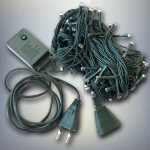 240 LED karácsonyfa izzósor, színes, 15m, fényfüzér, dugóval és vezérlővel - Nonbrand Fényfüzér