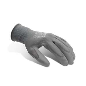 Grey polyurethane work gloves, size XL, 12 pairs per pack - Work gloves