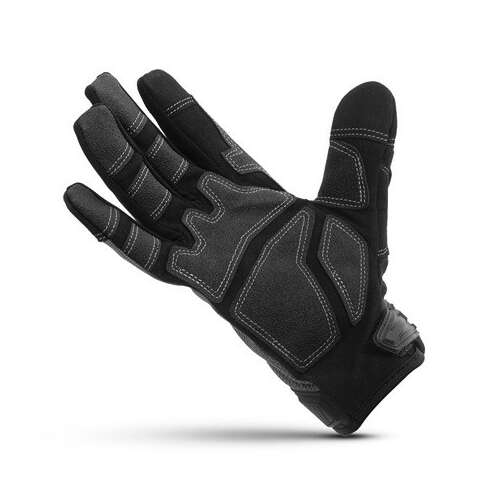 Black work gloves with touchscreen fingertips, size L