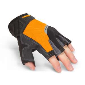 Handy Hardware Gloves Precision Series fingerless work gloves, size M, black and orange - Work gloves